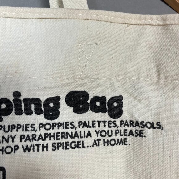 Vintage Spiegel The Unshopping Bag Canvas Tote Eclectic Retro 1970s Illustration - Picture 16 of 16